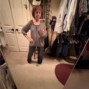 10/10$ Black and brown Print Women's Top